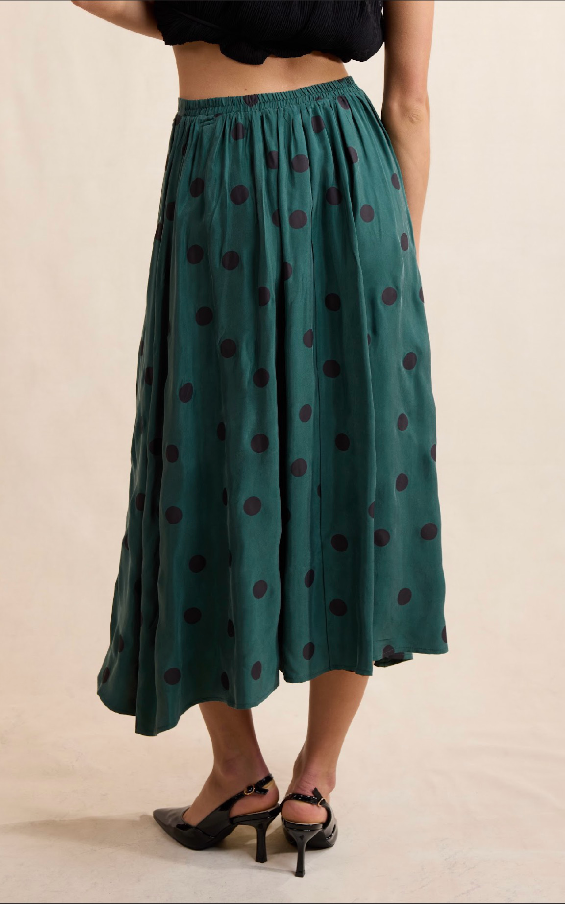 Polka Dot Midi Skirt