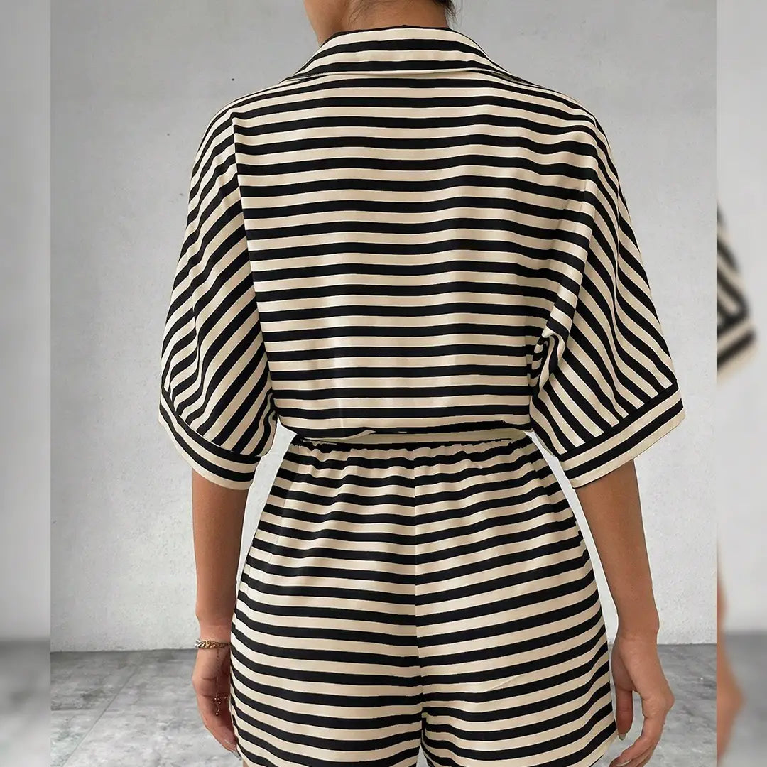 Black Stripe Romper