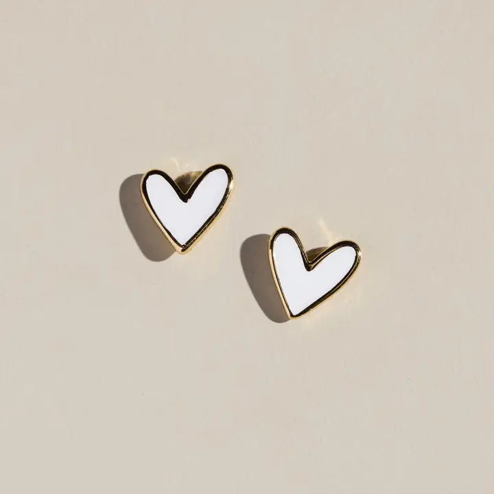 White Sweetheart Studs