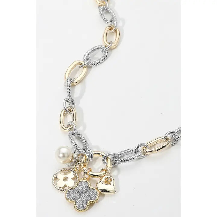 2 Tone Charm Necklace