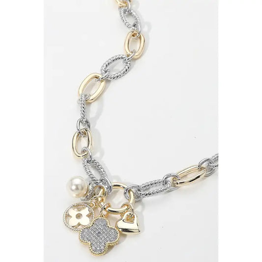 2 Tone Charm Necklace