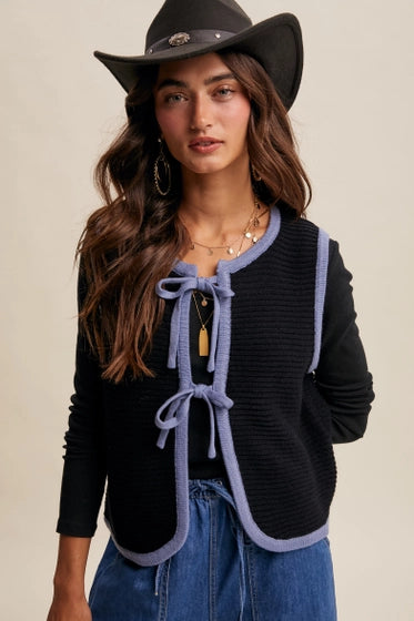Two Tone Tie Vest