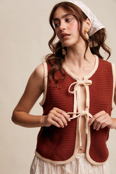 Two Tone Tie Vest